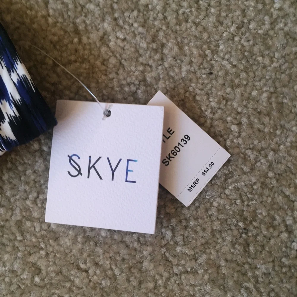 NWT Matching SKYE Swimwear Set Vestige Print Tankini Bikini Top Bottom SMALL
